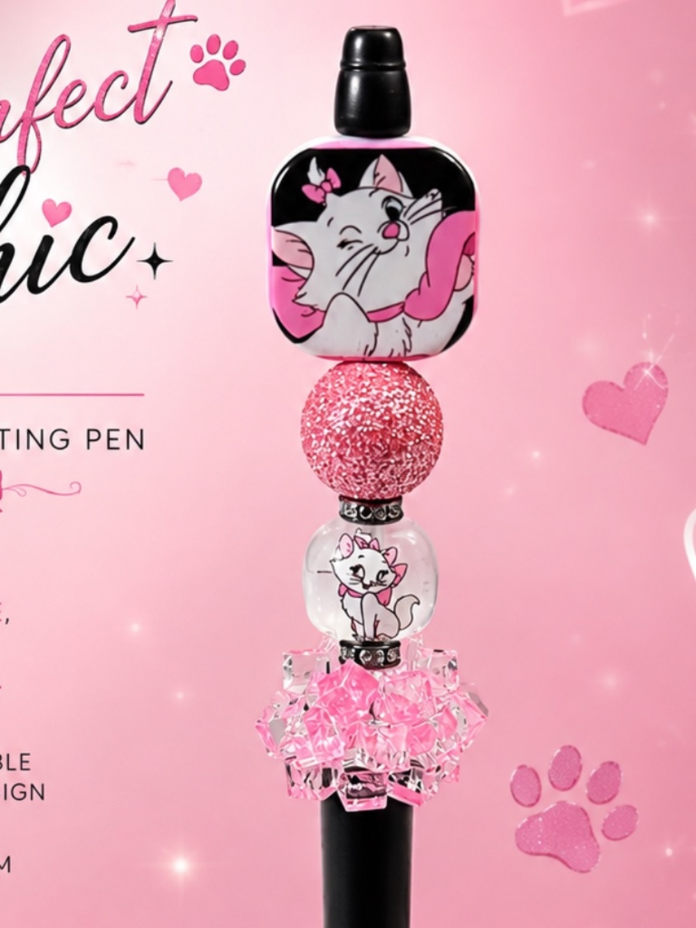 Purrfect Pink Sparkle Writing Pen - Picture 2 of 2